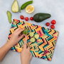 Hermia Tabla de Cortar de Vidrio Templado Multicolor 20 x 30 cm